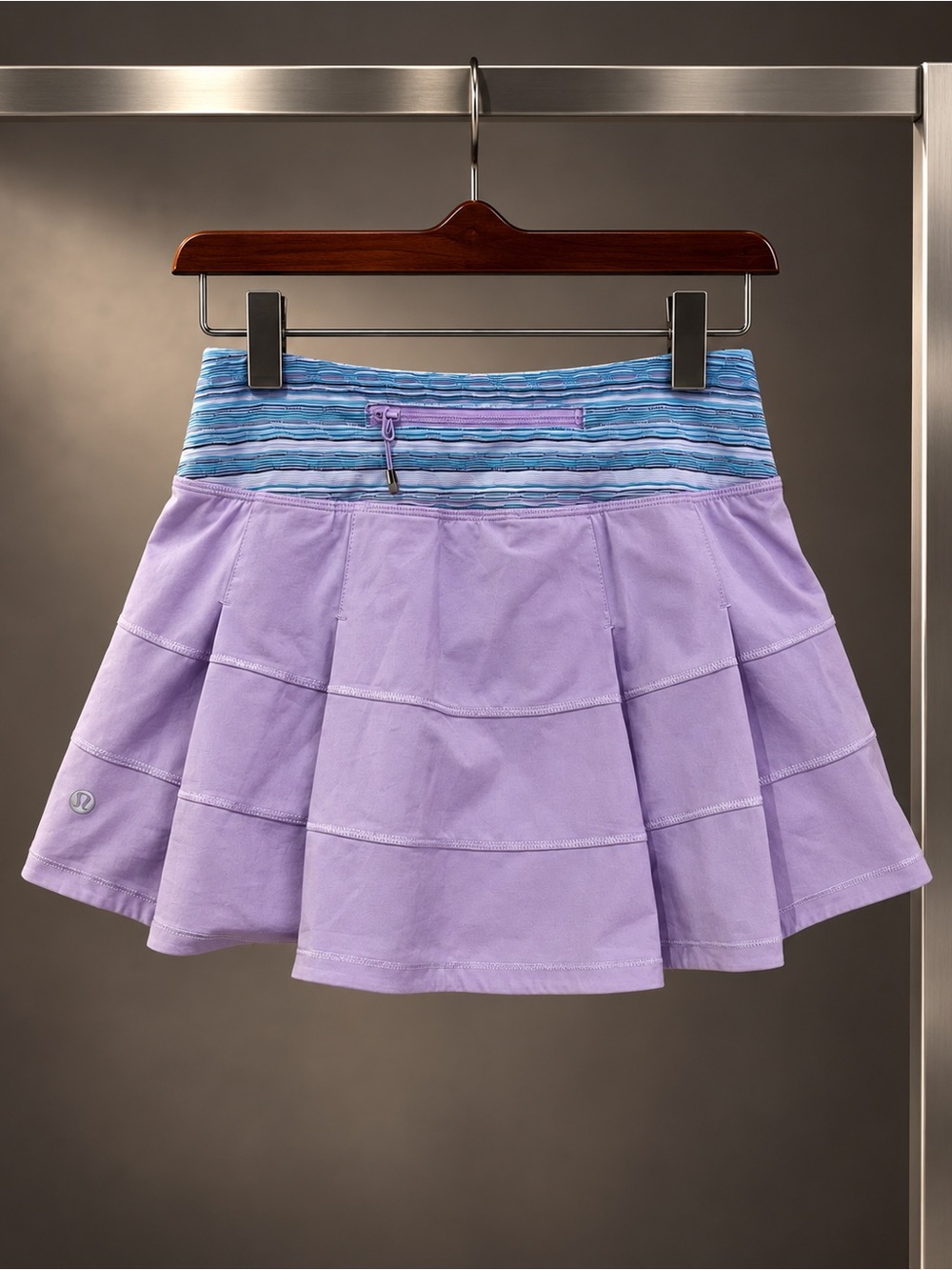 lululemon Pace Rival Skirt II Lilac Wave Twist Caspian Blue Size 2 Regular